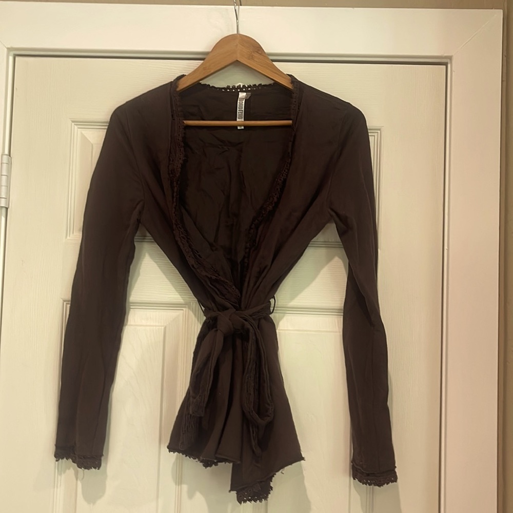 Light jacket wrap waist brown medium